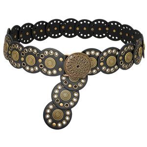 7365 Wide Disc Belt For Women Disk Concho Belts Western Leather Boho